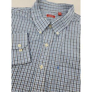 IZOD 3XL Blue Plaid Button Long Sleeve Shirt‎